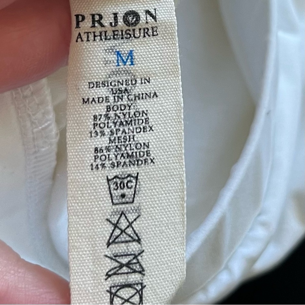 PRJON ATHLEISURE WHITE LACE UP BACK SPORTS BRA SIZE MEDIUM GYM ATHLETIC - Picture 5 of 7